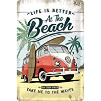 Los mejores  - Nostalgic-Art Cartel de Chapa Retro VW – Bulli T1 – Beach – Idea de Regalo de Furgoneta Volkswagen- metálico- Diseño…